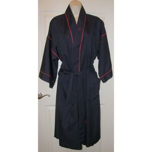 CHRISTIAN DIOR Vintage Blue & Pink Polka Dot One Size Lightweight Belted Robe